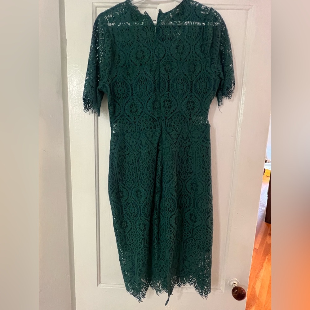 Lulu's Teal Lace Long Sleeve Dress